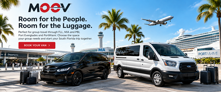 MOOV Rentals minivan and passenger van for airport and cruise group travel in South Florida