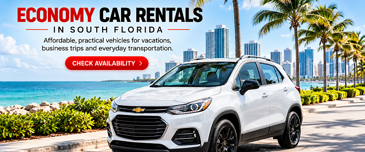 White Chevrolet Trax economy SUV available for rent in South Florida