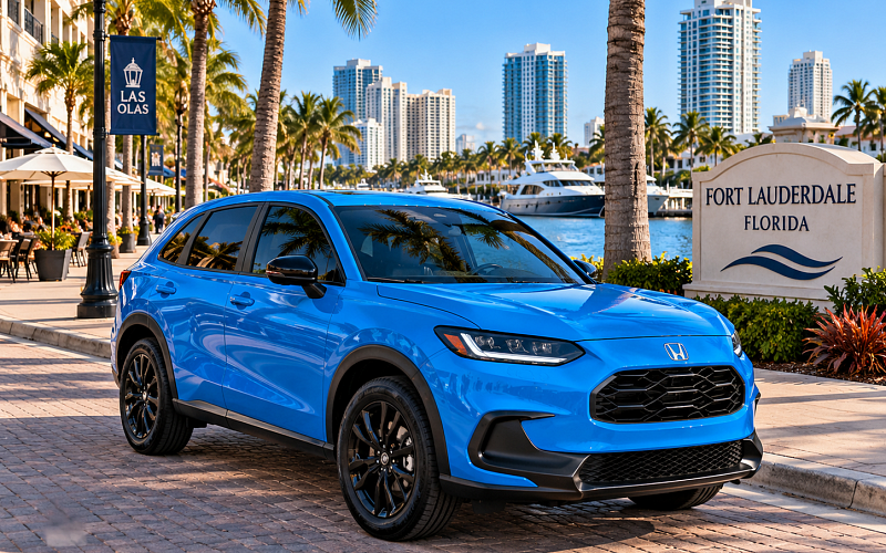 MOOV Rentals blue Honda SUV rental in Fort Lauderdale Florida