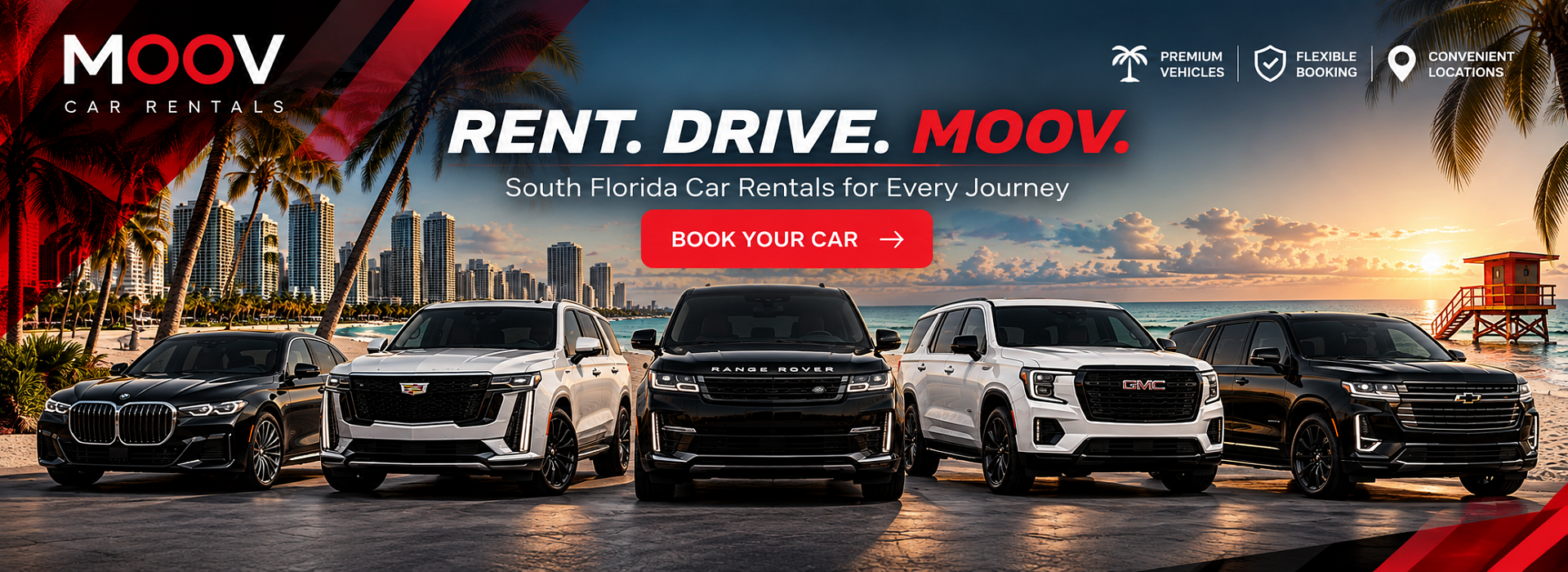 MOOV Rentals car rental fleet in South Florida