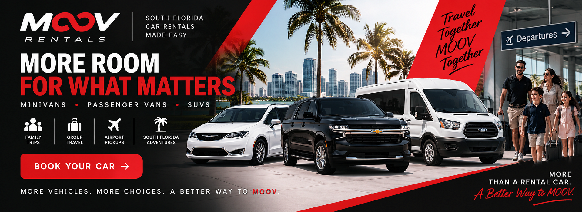 MOOV Rentals minivans and passenger vans for family and group travel in South Florida